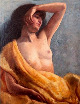 DÍVČÍ PŮLAKT SE ŽLUTOU DRAPÉRIÍ - Rudolf Merényi