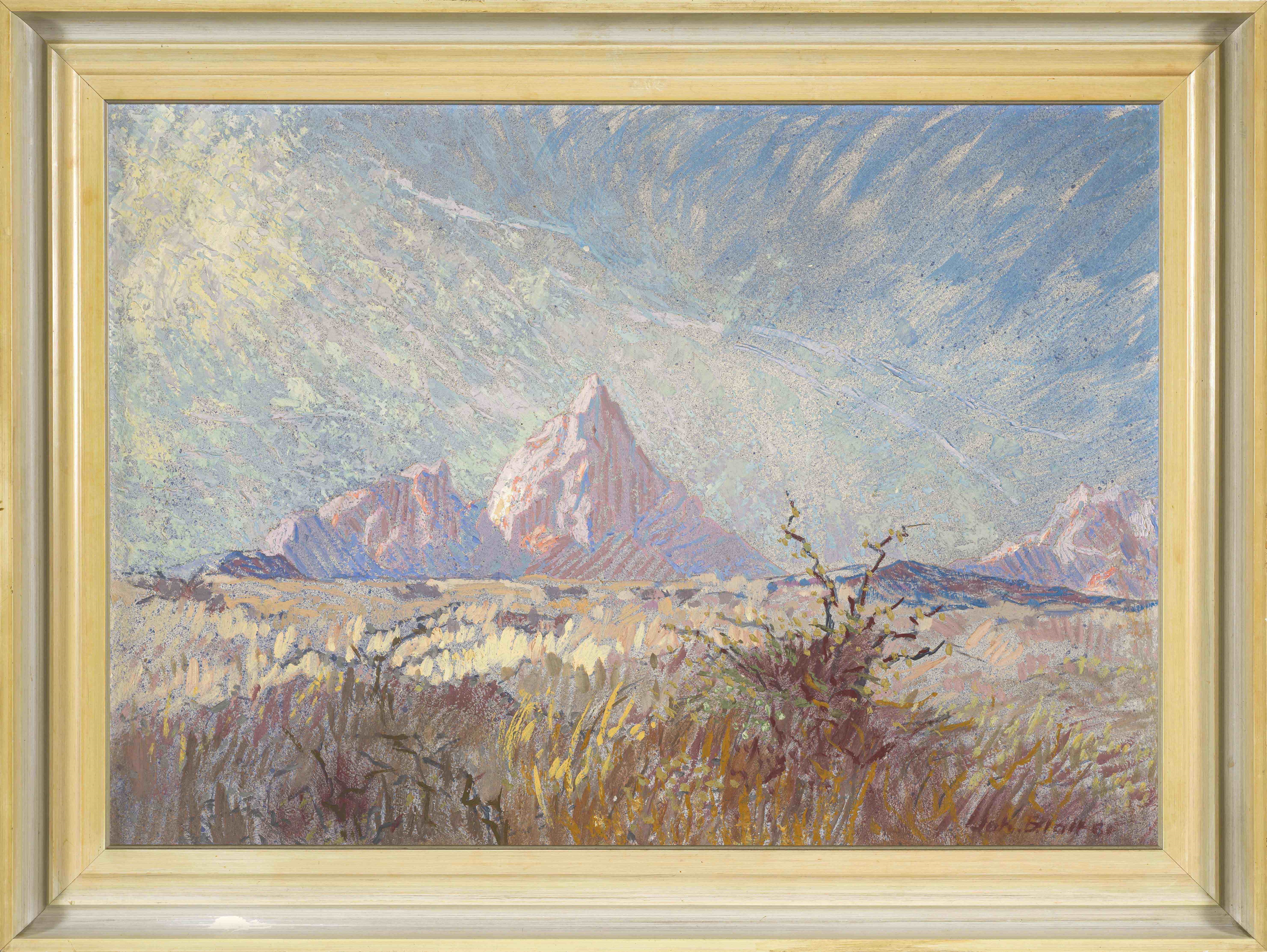 Artwork by Johannes Blatt, Spitzkoppe, Made of oil on board