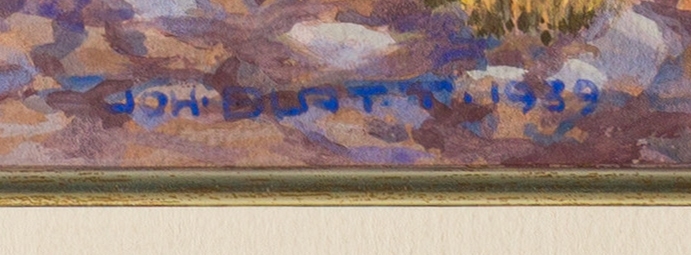 Artwork by Johannes Blatt, Blick aúf Klein- ú Gross Spitz Koppje, Made of gouache on wood panel