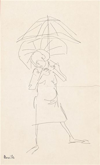 Woman with Umbrella by Dumile Zwelidumile Mxgazi Feni-Mhlaba