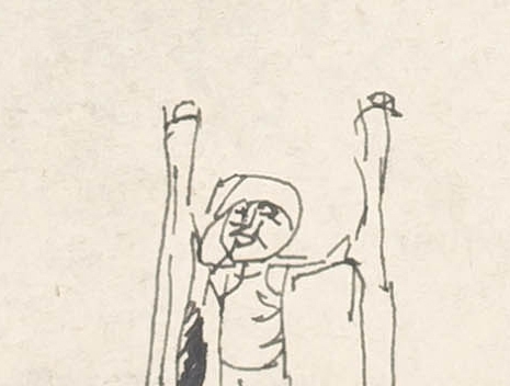 Artwork by Dumile Zwelidumile Mxgazi Feni-Mhlaba, Standing Figure, Made of pen on paper