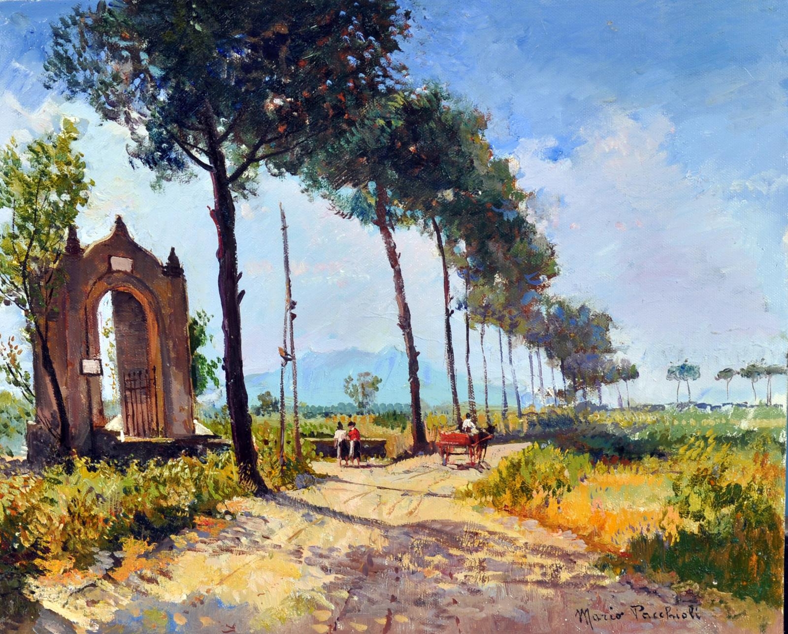 Artwork by Mario Pacchioli, Antico portale, Made of oil on canvas cardboard