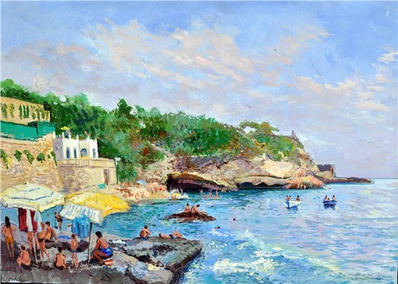 Veduta dallo scoglione di Marechiaro by Mario Pacchioli