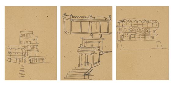 Street view, palace, small building