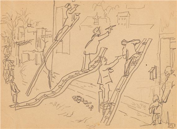 Painting Mural by Ye Qianyu, 1959