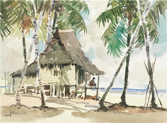 A beach hut by Yong Mun Sen, 1949