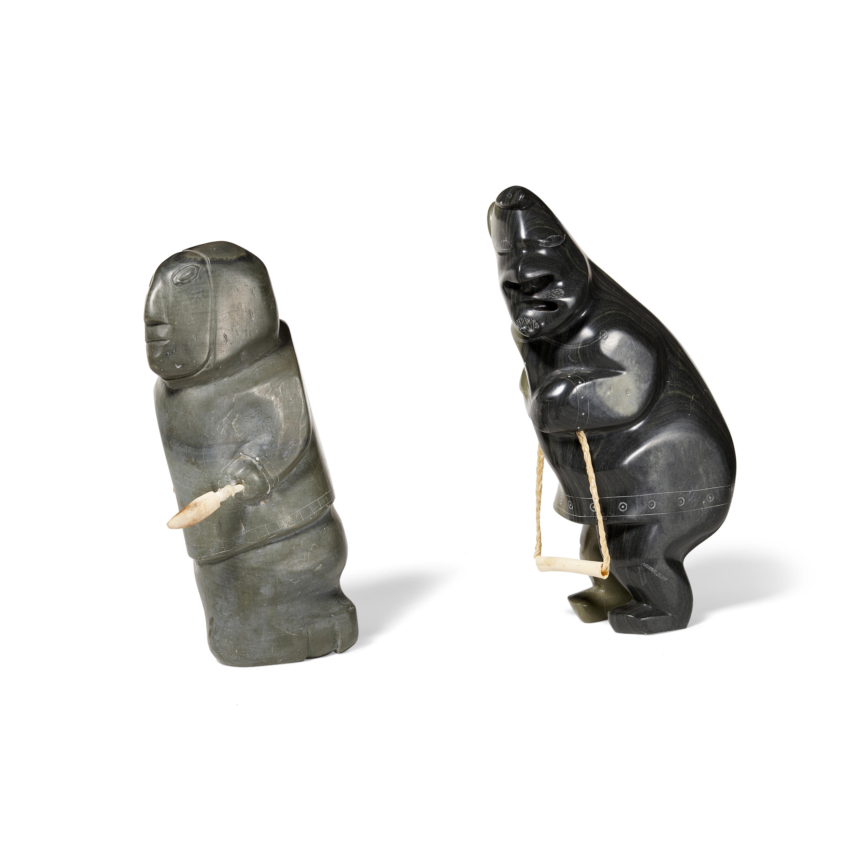 Davidee Kavik | Two Inuit figural carvings | MutualArt