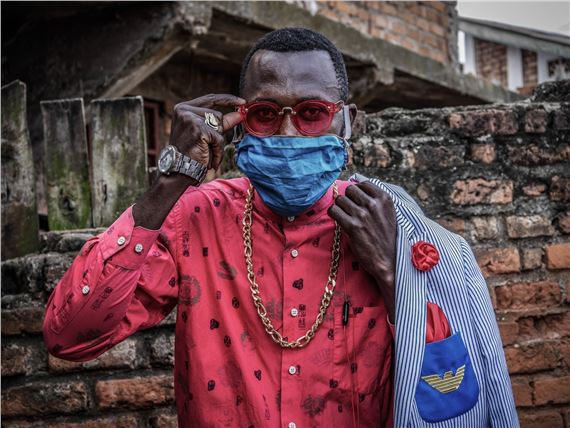 From the series Fashion as protection against Covid 19 by Raïssa Karama Rwizibuka, 2020