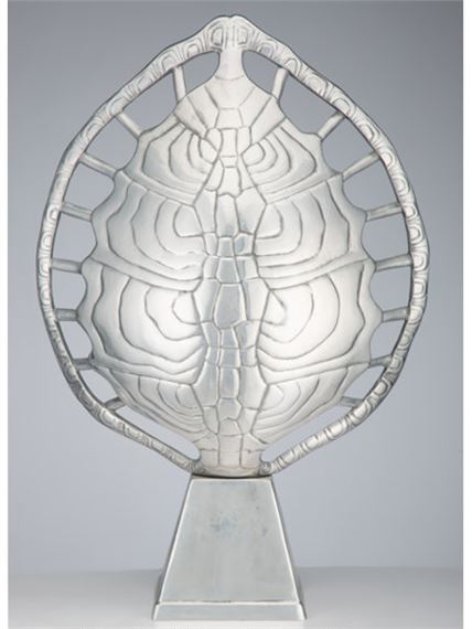 An Arthur Court Aluminum Turtle Shell Lamp by Arthur Court, circa 1970