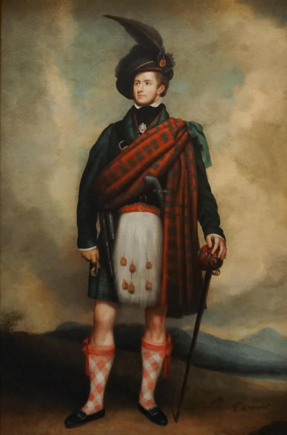 Artwork by T. Zimmer, Scottish Highland Figure in Full Regalia
