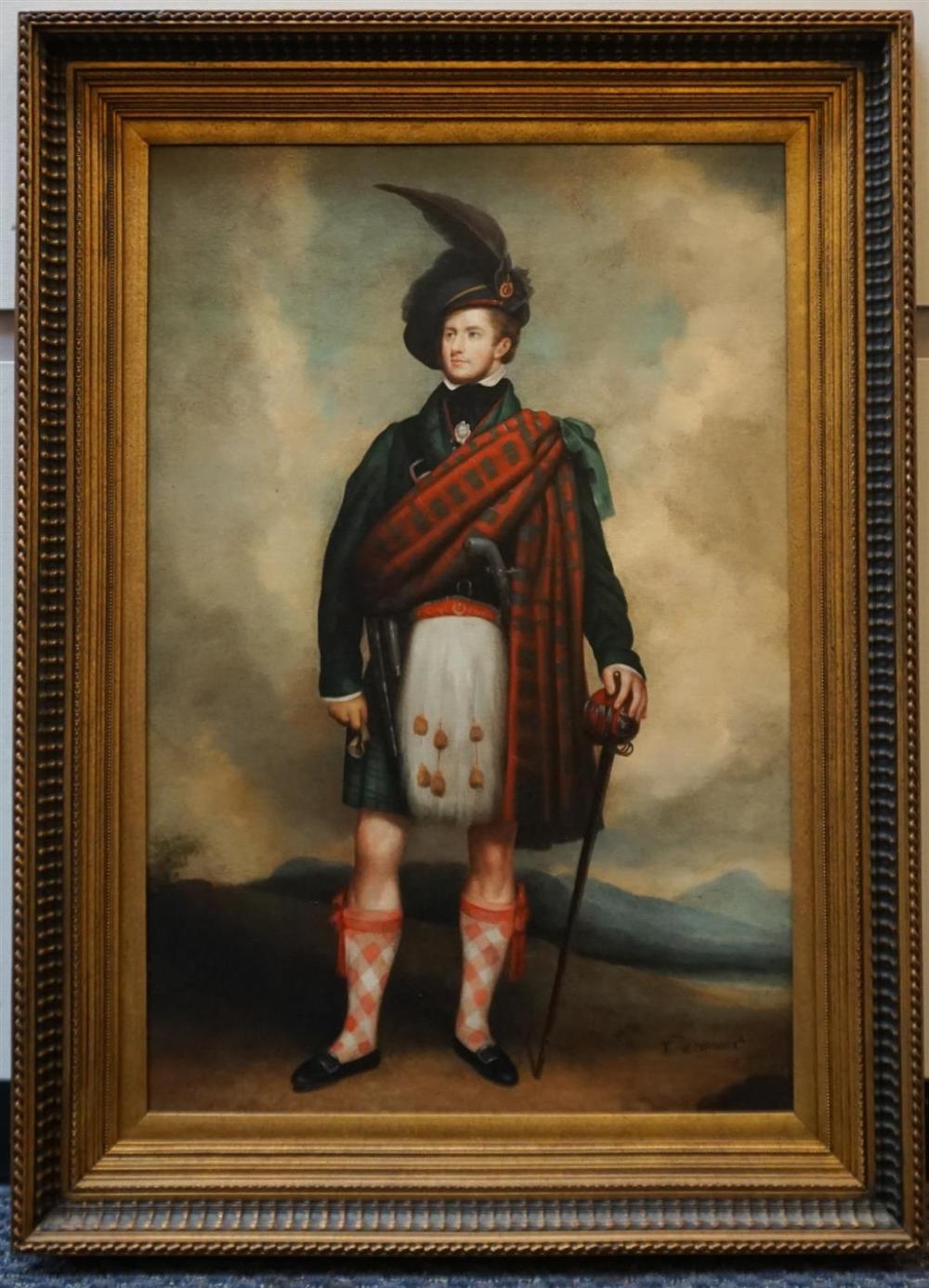 Artwork by T. Zimmer, Scottish Highland Figure in Full Regalia