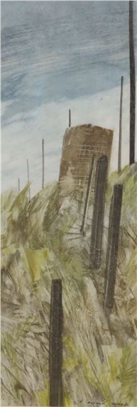 Fence posts on sand dunes by Fredrich Donald Blake