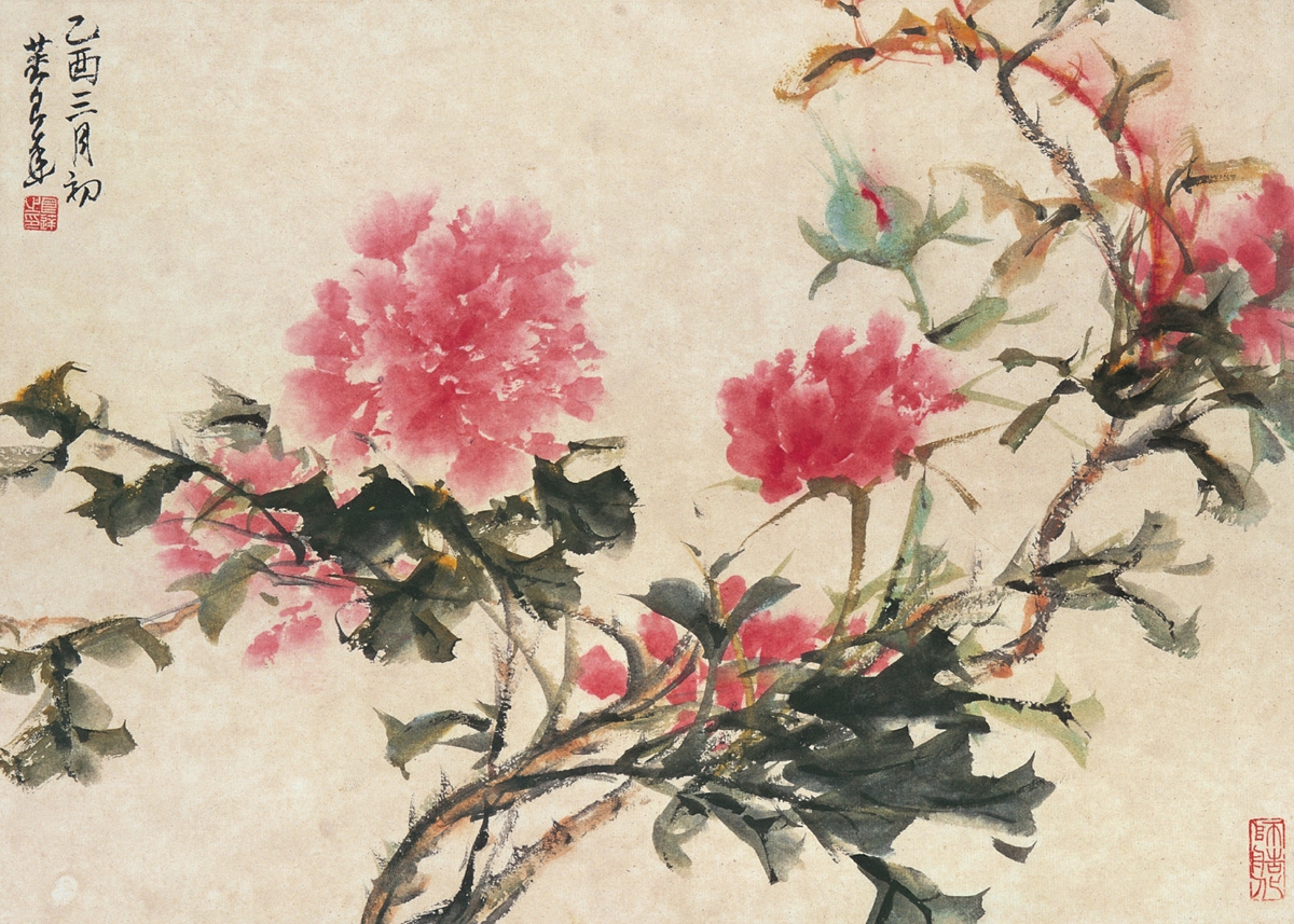 Artwork by Dong Liangda, SPRING FLOWERS, Made of ink and colour on paper