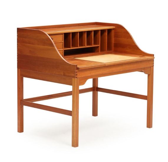 A free-standing solid cherry wood writing desk by Andreas Hansen