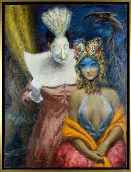 Femme masquée et Méphisto by Léonid Frechkop, 1969