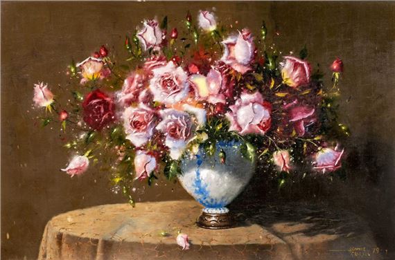 Still Life Roses by Hennie Griesel, 1979