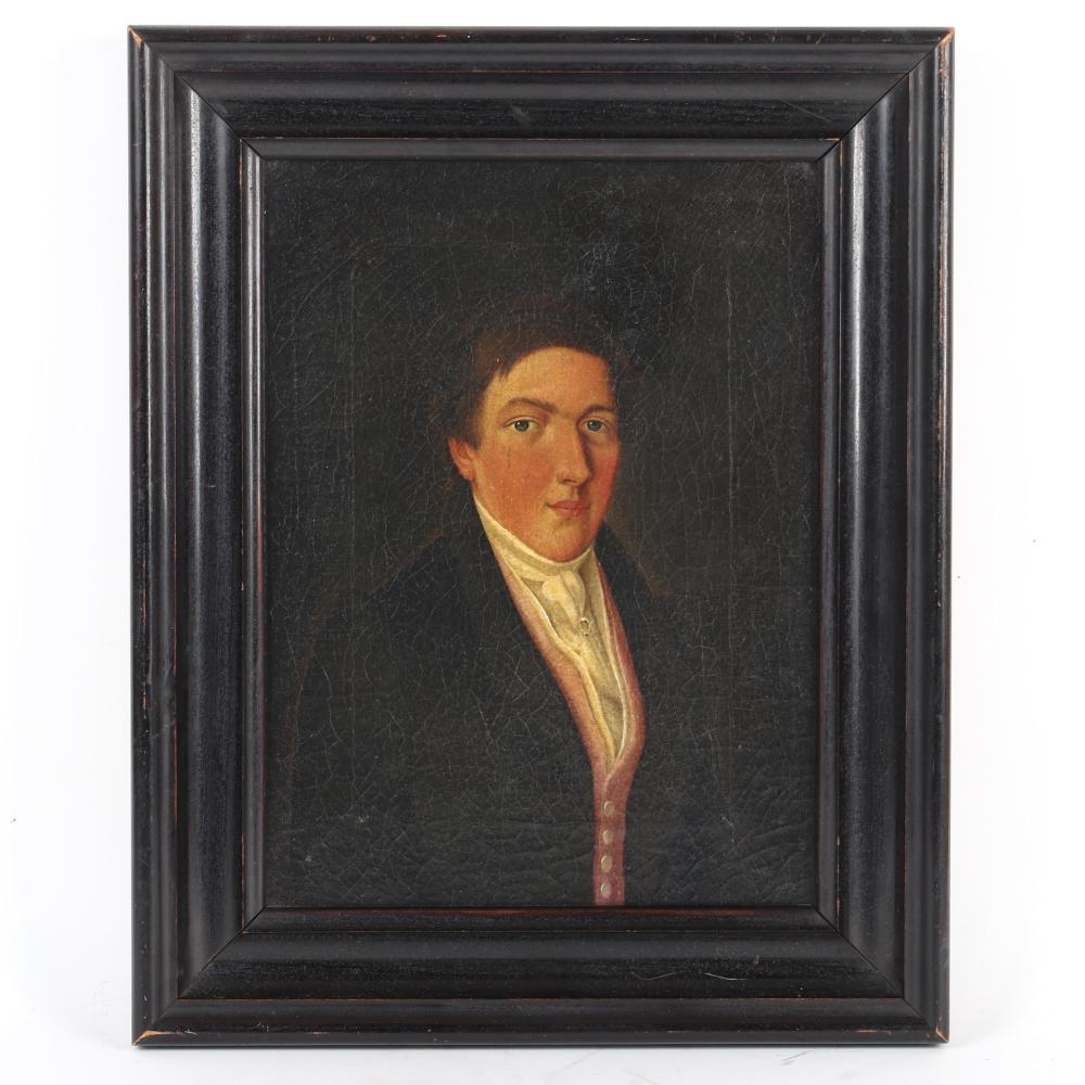 American Folk Art School, 19th Century | Portrait of a young man ...