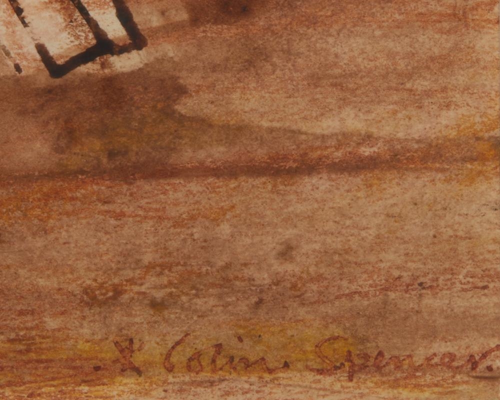 Artwork by Colin Spencer, "Images of Mutation - Man & Armour - Warrior I,", Made of ink on paper under glass