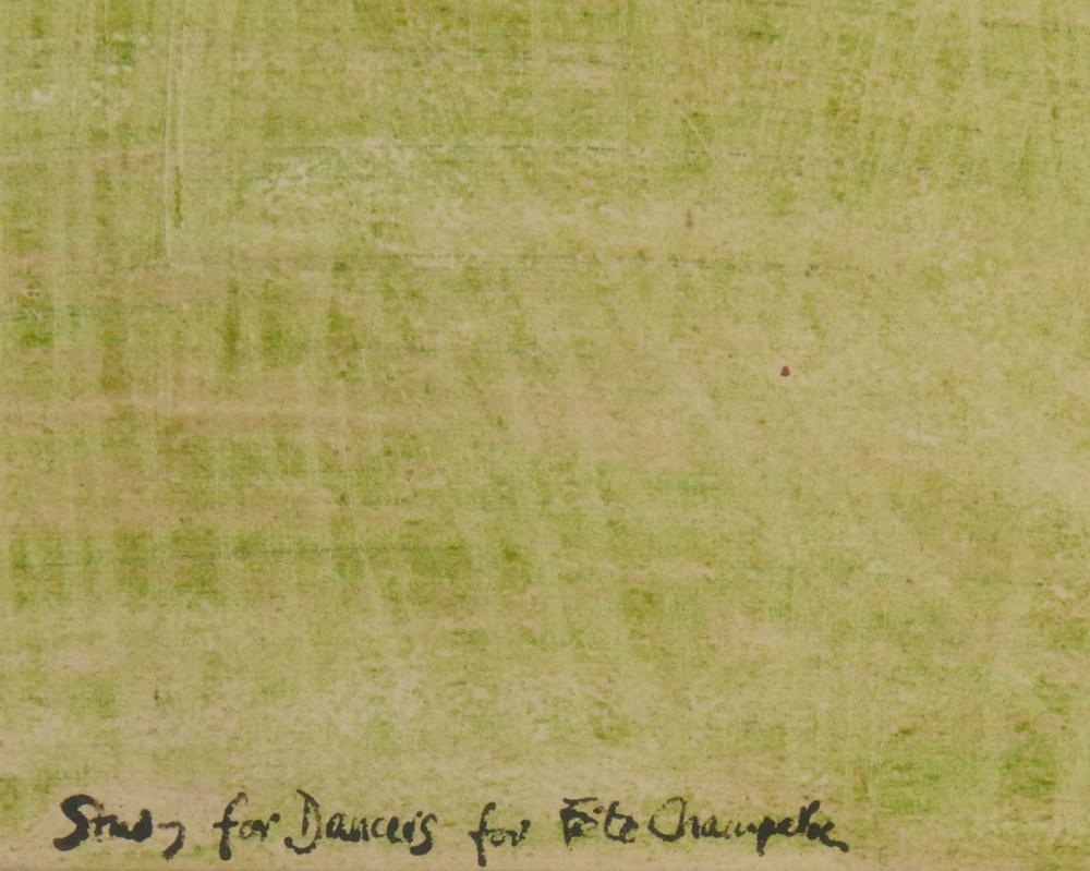 Artwork by Colin Spencer, "Study for Dancers for... [illegible],", Made of Mixed media on paper under glass