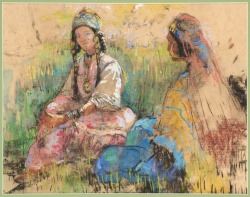 Deux jeunes berbères by Adrien Jean Le Mayeur de Merprés