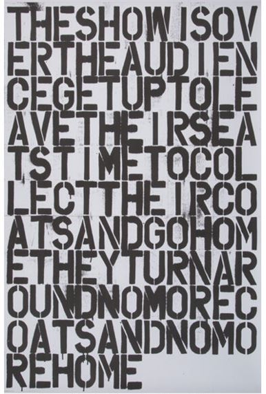 Untitled (The Show is Over) by Christopher Wool, 1993