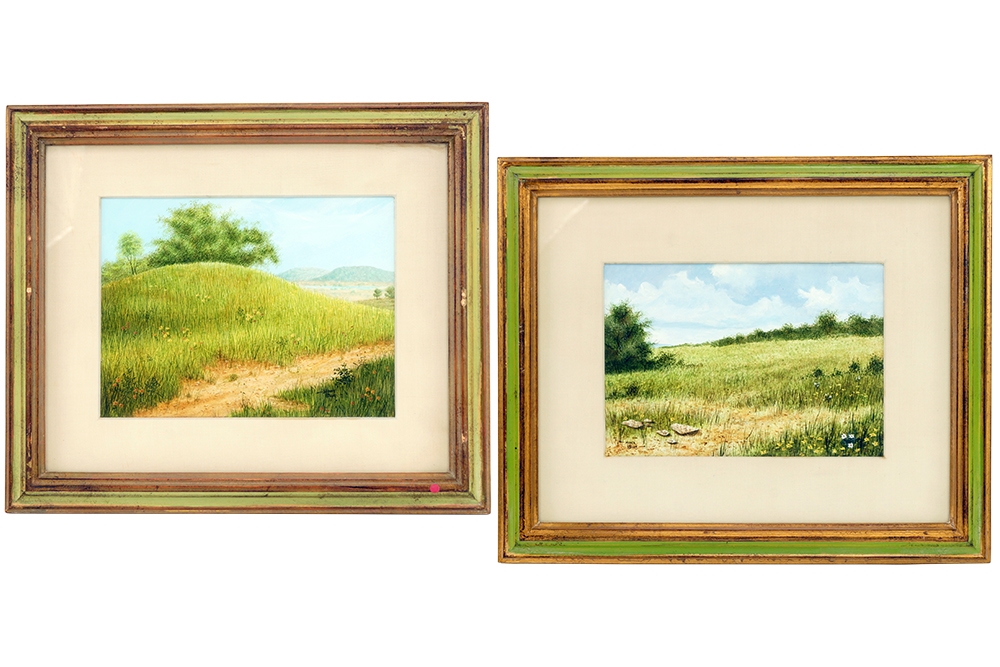 Artwork by Monte Blue, Two Landscapes, Made of oil on board