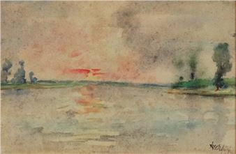 Vízparti táj - János Szekfü