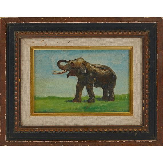 Indian Elephant , Feeding Time and African Rhino by Elbridge Ayer Burbank, circa 1940