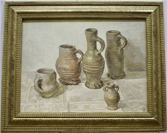 Stilleven met Jacobakannetjes en kruiken - Carl Albert Feldmann