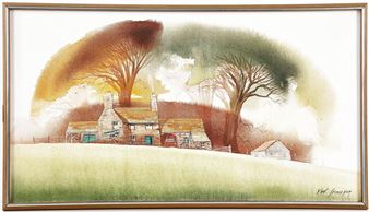 Scandinavisch houten huis onder de bomen. - Kurt Svenson