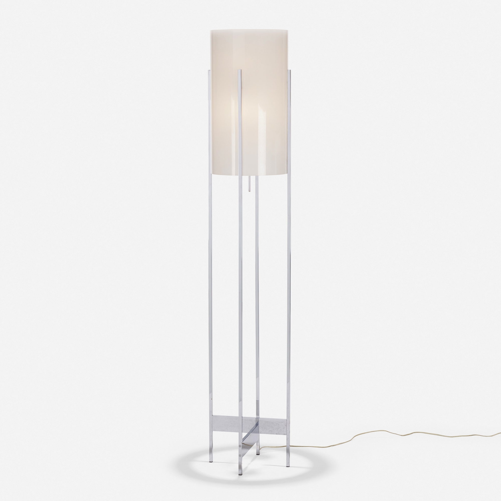 Artwork by Paul Mayén, Floor lamp, Made of brass, acrylic