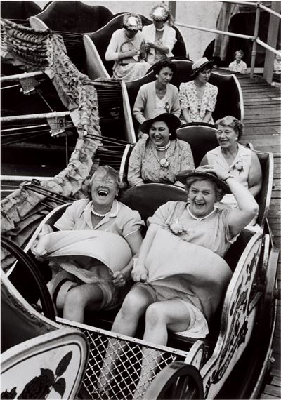 On the Caterpillar, Women's Pub Outing Clapham, England by Grace Robertson, 1956