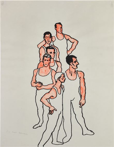 Six Soviet Gymnasts by Patrick Procktor, Executed circa 1966