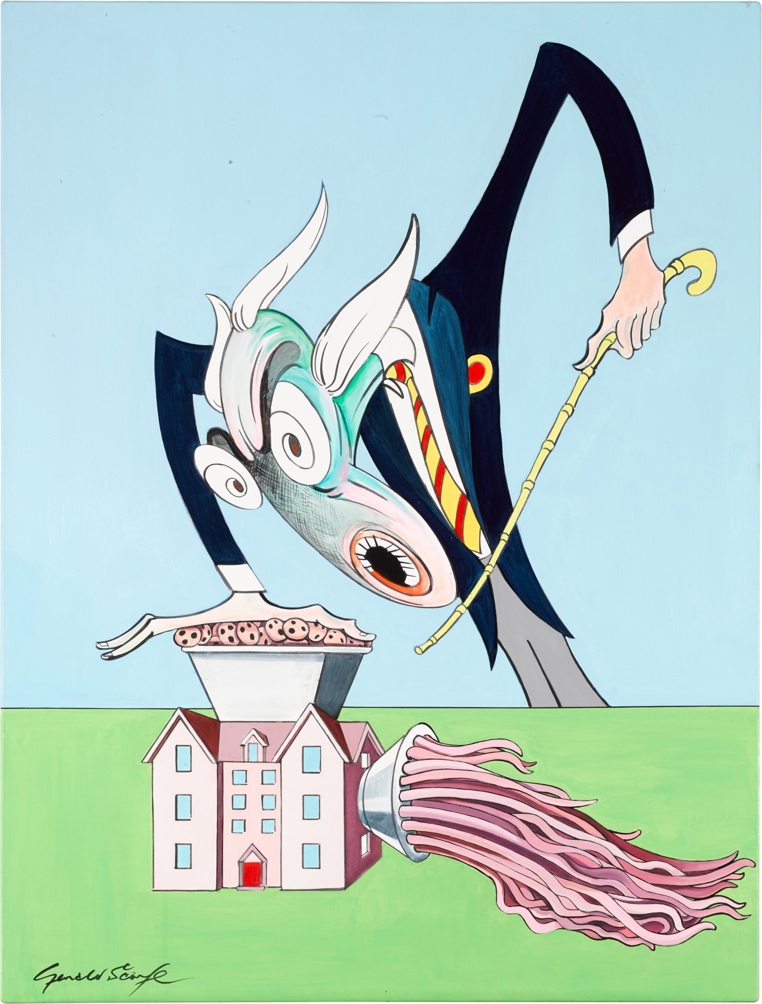 The Teacher and the Mincing Machine, by Gerald Scarfe, Executed in 2021