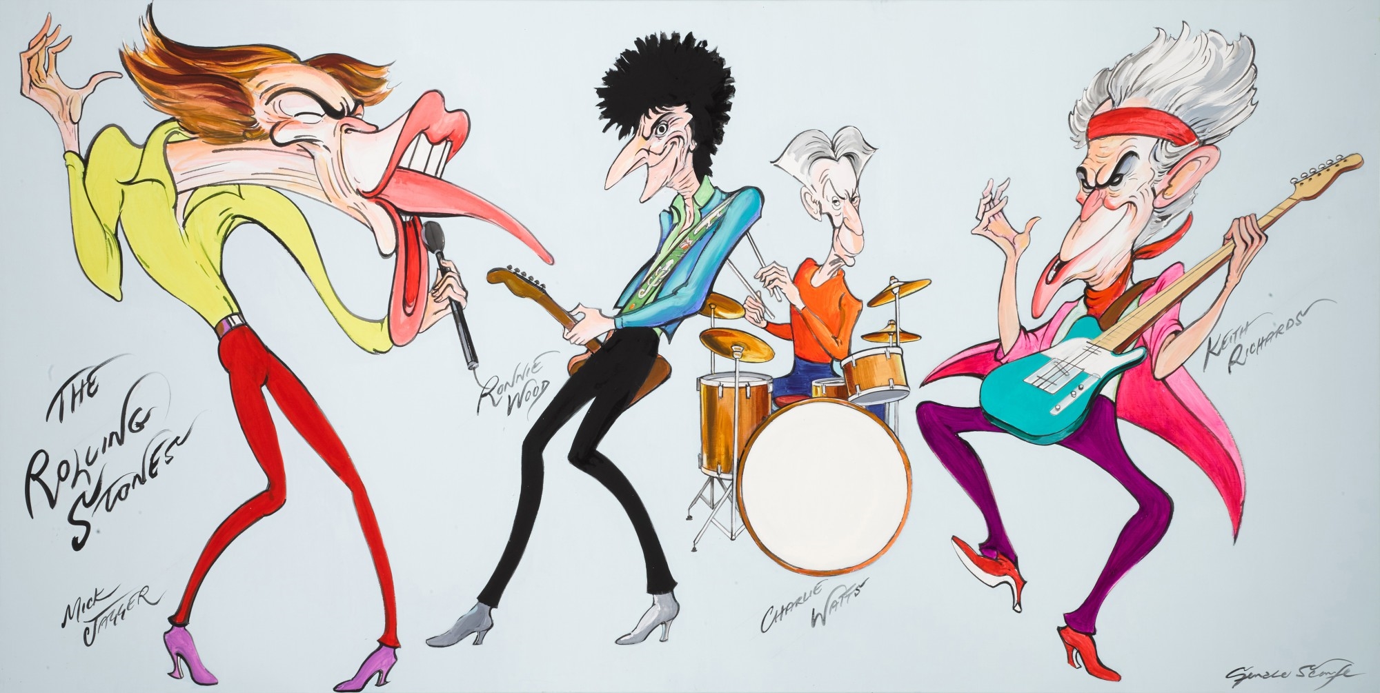 The Rolling Stones by Gerald Scarfe, Executed in 2021