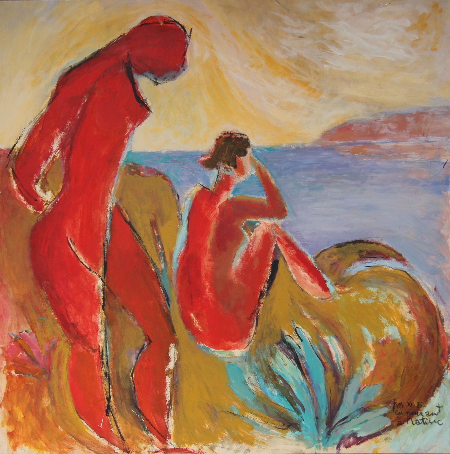 Artwork by Jean-Marie Deroche, En pensant à Matisse, Made of oil on canvas