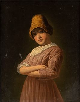 Girl with straw hat - J. Meyer