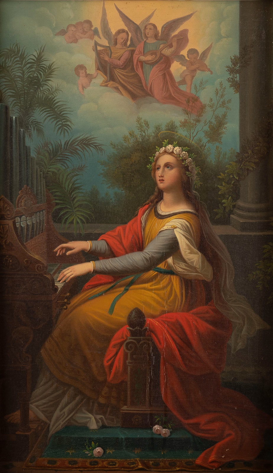 Artwork by Nazarene School, 19th Century, Cäcilia of Rome, patron saint of sacred music, Made of oil on canvas