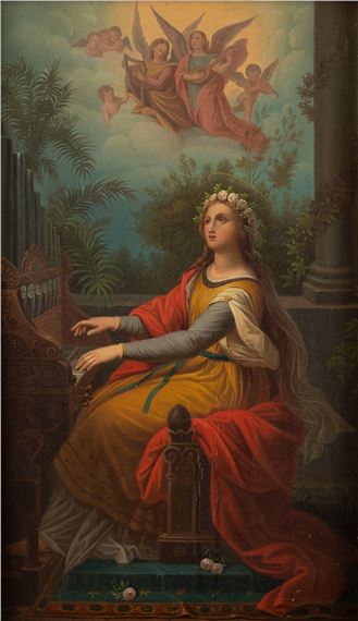 Cäcilia of Rome, patron saint of sacred music by Nazarene School, 19th Century