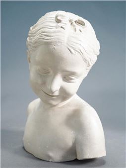 Painted Plaster Bust of a Young Woman - Pietro Paulo Caproni