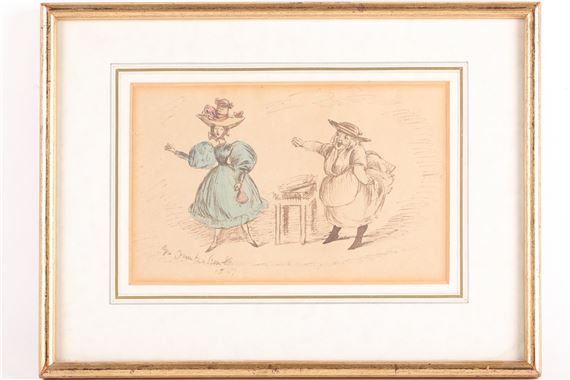 A humorous sketch of two women by George Cruikshank, 1827