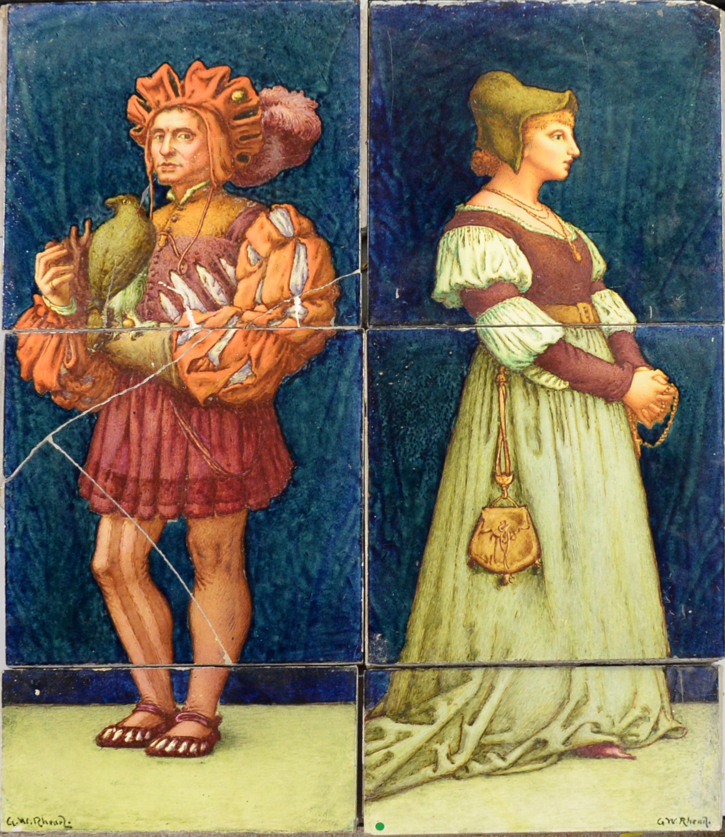 George Woolliscroft Rhead | A pair of Minton Art Pottery Studio Tile ...