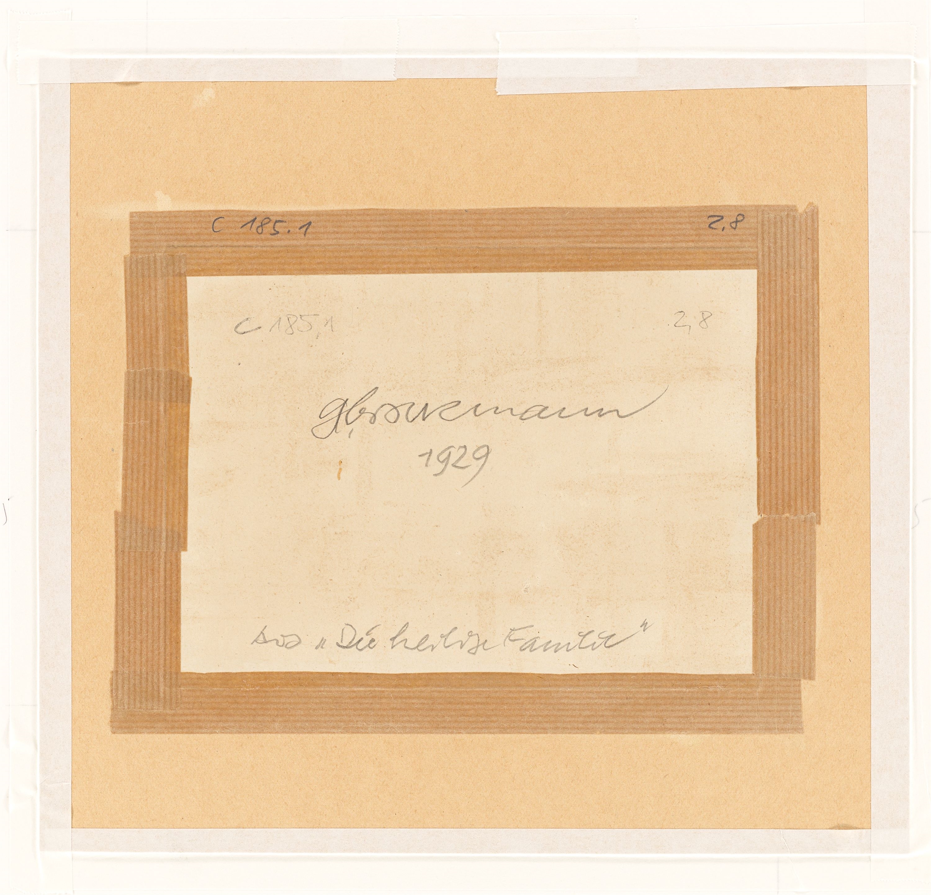 Artwork by Gottfried Brockmann, ”Die heilige Familie”., Made of Pencil on cardboard