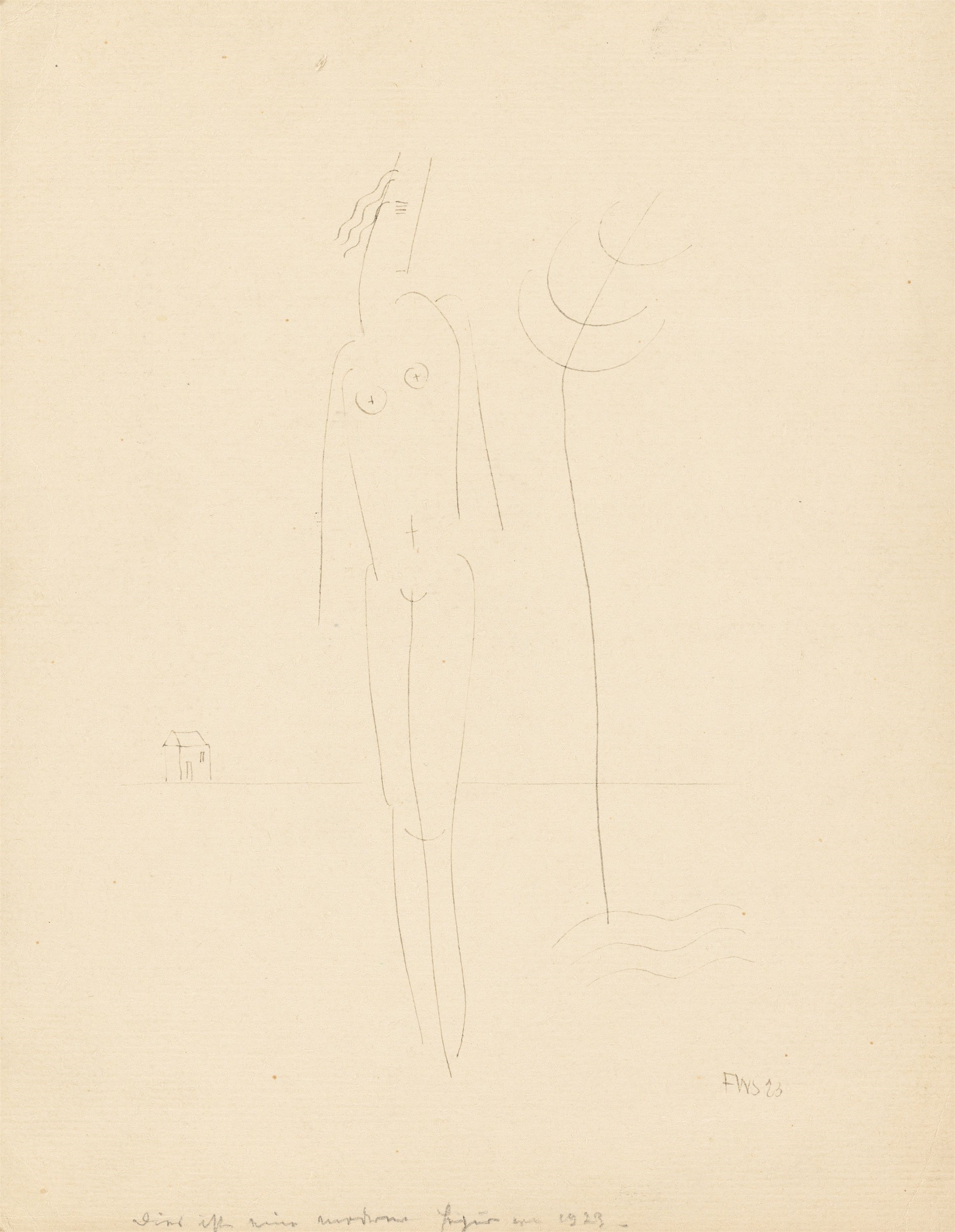 Artwork by Franz Wilhelm Seiwert, Untitled (This is a modern figure)., Made of Pen and India ink on heavy laid paper