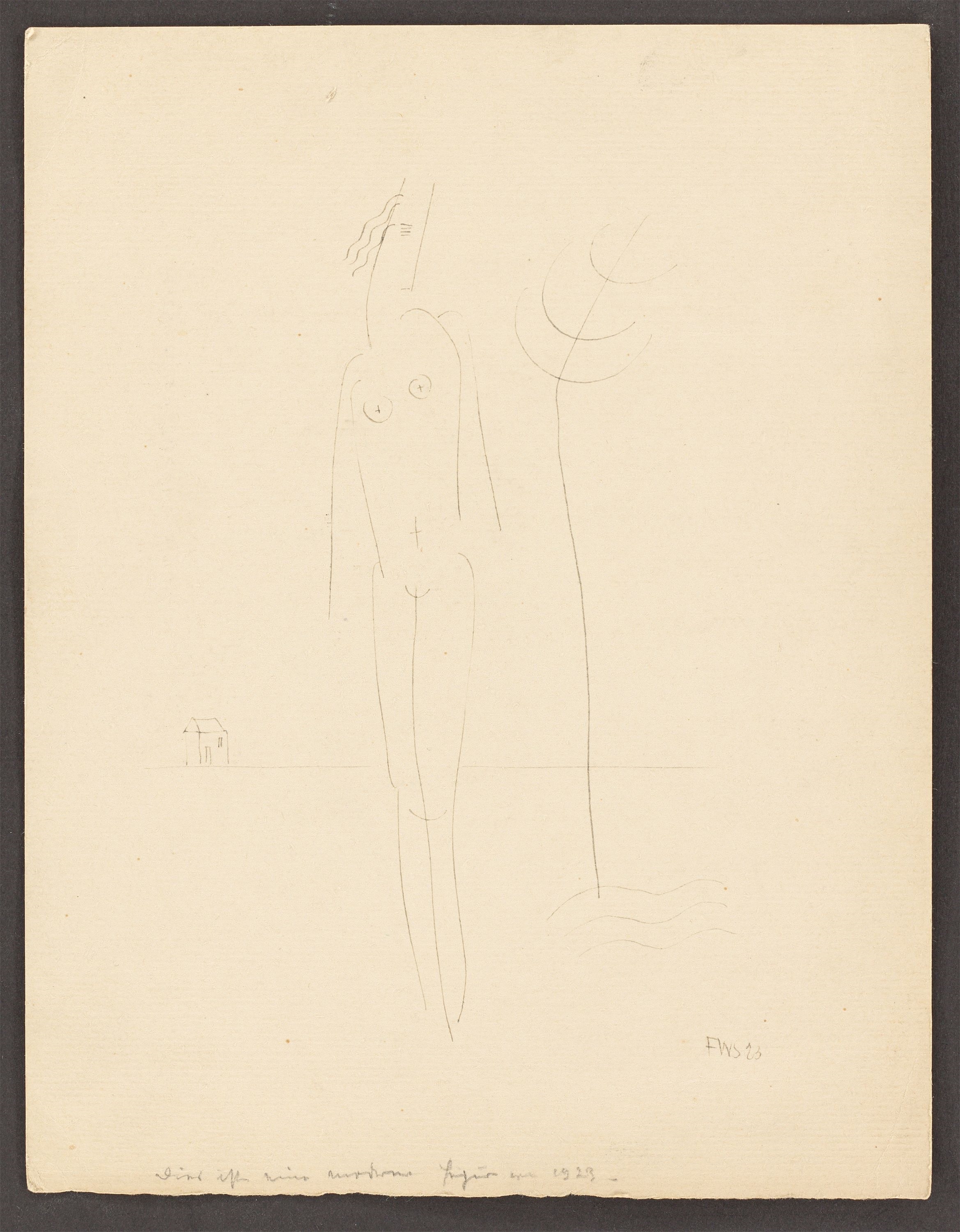 Artwork by Franz Wilhelm Seiwert, Untitled (This is a modern figure)., Made of Pen and India ink on heavy laid paper