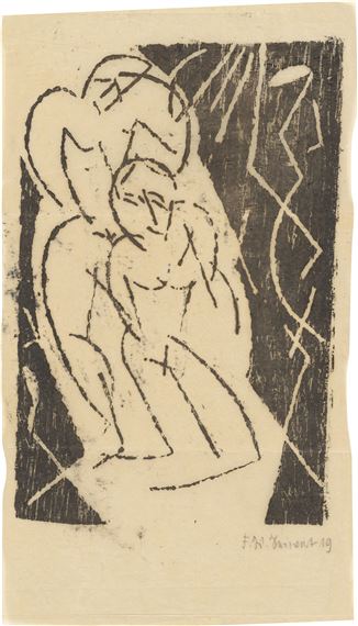 Untitled (Mother and child). by Franz Wilhelm Seiwert, 1919
