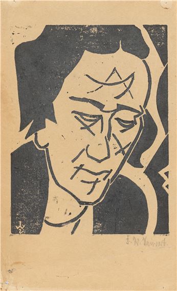 ”Portrait Käthe Schröder”. by Franz Wilhelm Seiwert, 1918