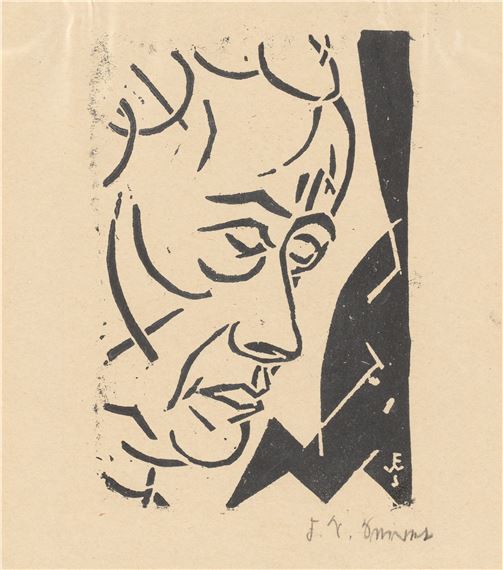 Profilkopf. by Franz Wilhelm Seiwert, Circa 1919