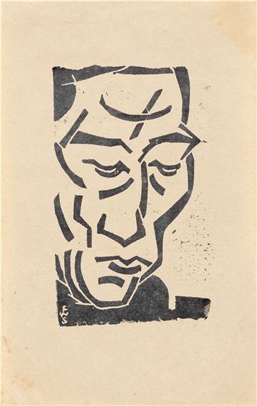 ”Kopf im Dreiviertelprofil”. by Franz Wilhelm Seiwert, Circa 1919