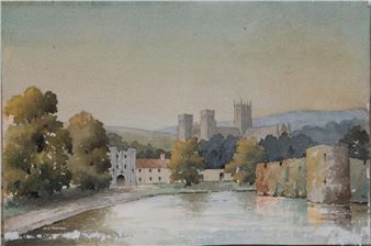 River Scene with Castle - A. J. Toomer